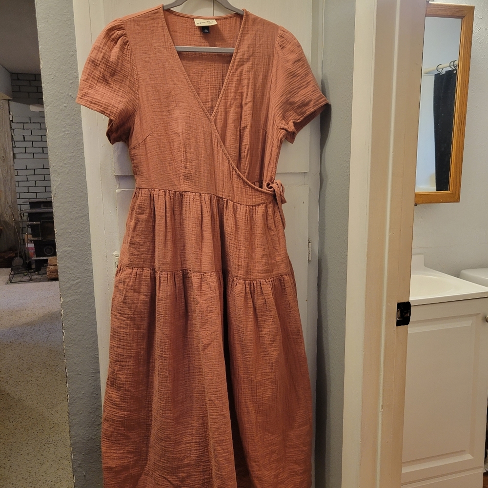 Terracotta Color Midi Dress